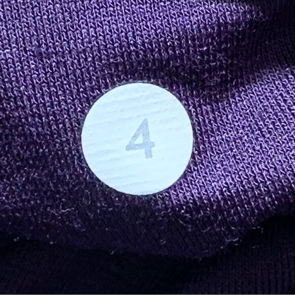 Rare Lululemon Practice Daily Crop Leggings Purple Waistband Pocket Sz 4 Ruched - Picture 7 of 9
